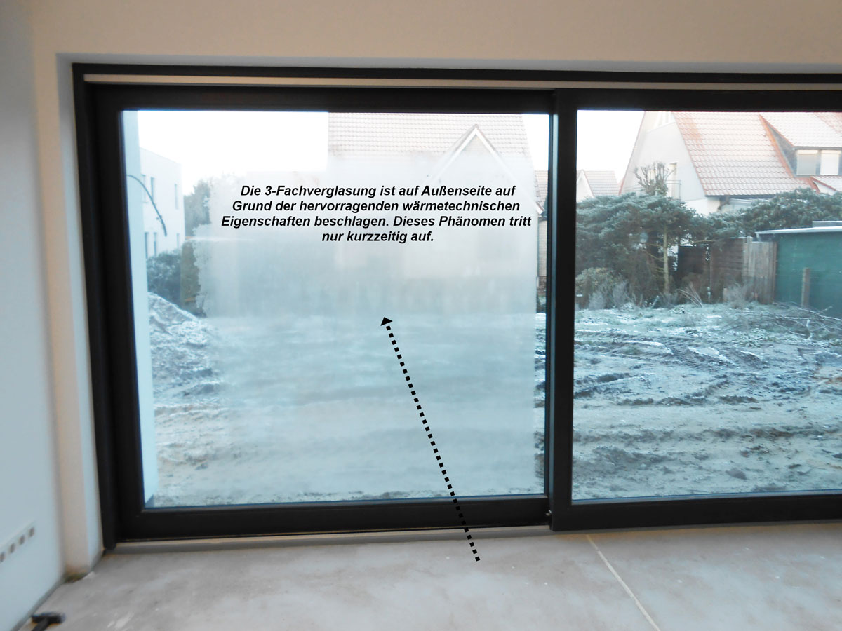 Tauwasser an Außenscheibe